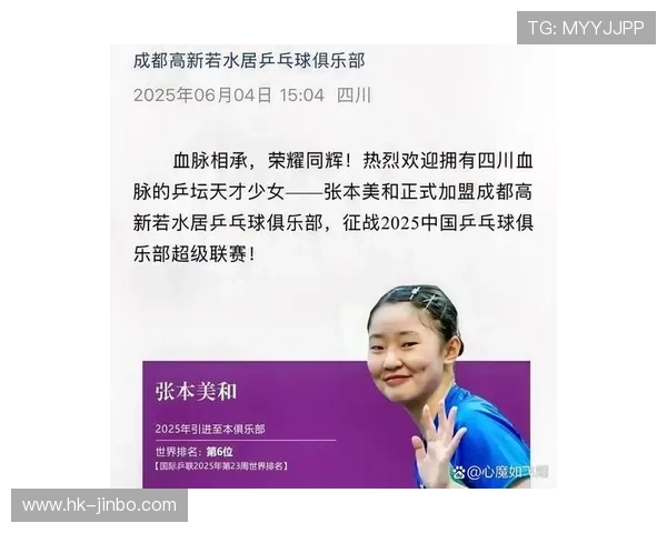 张本美和正式官宣退出乒超退出原因曝光四川队调整发展中心计划变动 张本美和正式官宣退出乒超退出原因曝光四川队调整发展中心计划变动